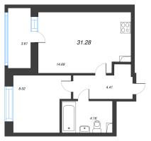 1 ккв № 118 Корп.: 13 , Секция 2  в ЖК Город Звезд