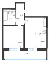1 ккв № 410 Корп.: 10 , Секция 2  в ЖК Город Звезд