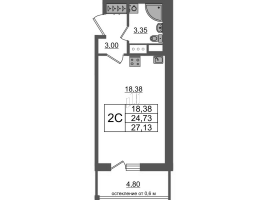 Студия № 461 Корп.: 12 , Секция 3  в ЖК Город Звезд
