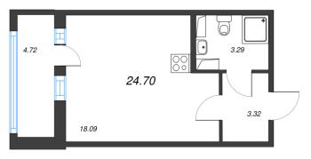 Студия № 323 Корп.: 1 Уч. 17 , Секция 1.2  в ЖК Город Звезд