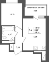 2 ккв (Евро) № 299 Корп.: 15 , Секция 2  в ЖК Город Звезд