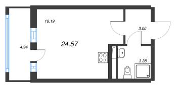 Студия № 693 Корп.: 1 Уч. 17 , Секция 2.2  в ЖК Город Звезд