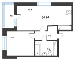 2 ккв (Евро) № 18 Корп.: 5.1 Уч. 23 , Секция 1  в ЖК Город Звезд