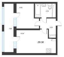 1 ккв № 343 Корп.: 11 , Секция 3  в ЖК Город Звезд