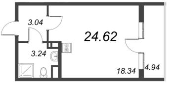 Студия № 715 Корп.: 3 Уч. 20 , Секция 2.1  в ЖК Город Звезд