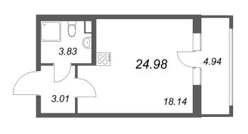 Студия № 3 Корп.: 5.2 Уч. 23 , Секция 1  в ЖК Город Звезд