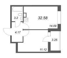 1 ккв № 250 Корп.: 5.2 Уч. 23 , Секция 2  в ЖК Город Звезд