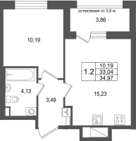 2 ккв (Евро) № 115 Корп.: 17.2 , Секция 1  в ЖК Город Звезд
