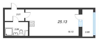 Студия № 322 Корп.: 11 , Секция 3  в ЖК Город Звезд