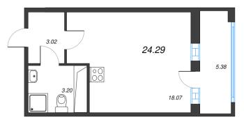 Студия № 404 Корп.: 8 Уч. 13 , Секция 2  в ЖК Город Звезд