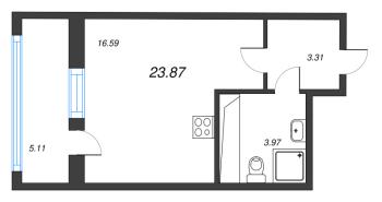Студия № 658 Корп.: 11 , Секция 4  в ЖК Город Звезд