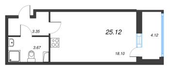 Студия № 133 Корп.: 8 Уч. 13 , Секция 2  в ЖК Город Звезд