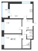 3 ккв (Евро) № 41 Корп.: 7 , Секция 1  в ЖК Город Звезд