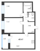 3 ккв (Евро) № 4 Корп.: 9 , Секция 1  в ЖК Город Звезд