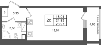 Студия № 49 Корп.: 14.1 , Секция 1  в ЖК Город Звезд