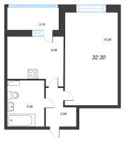 1 ккв № 183 Корп.: 12 , Секция 2  в ЖК Город Звезд