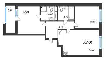 3 ккв (Евро) № 199 Корп.: 10 , Секция 2  в ЖК Город Звезд