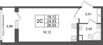 Студия № 9 Корп.: 14.2 , Секция 1  в ЖК Город Звезд