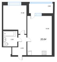 2 ккв (Евро) № 184 Корп.: 12 , Секция 2  в ЖК Город Звезд