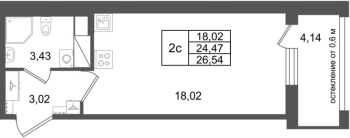 Студия № 487 Корп.: 16.2 , Секция 4  в ЖК Город Звезд
