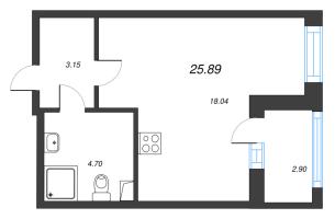 Студия № 90 Корп.: 11 , Секция 2  в ЖК Город Звезд