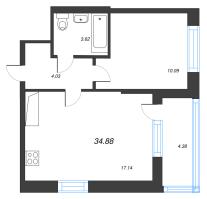 2 ккв (Евро) № 762 Корп.: 11 , Секция 4  в ЖК Город Звезд
