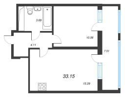 2 ккв (Евро) № 187 Корп.: 7 , Секция 1  в ЖК Город Звезд