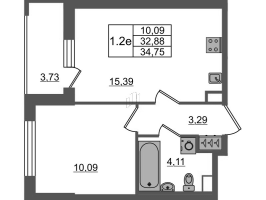 2 ккв (Евро) № 231 Корп.: 2 Уч. 19 , Секция 3  в ЖК Город Звезд