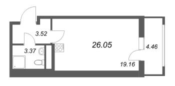 Студия № 213 Корп.: 5.2 Уч. 23 , Секция 1  в ЖК Город Звезд