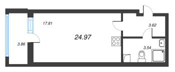 Студия № 8 Корп.: 6 , Секция 1  в ЖК Город Звезд