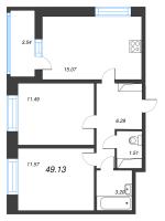 3 ккв (Евро) № 149 Корп.: 7 , Секция 1  в ЖК Город Звезд