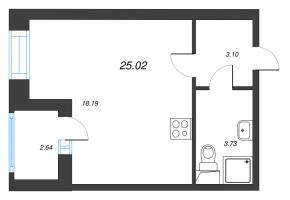 Студия № 437 Корп.: 8 Уч. 13 , Секция 3  в ЖК Город Звезд