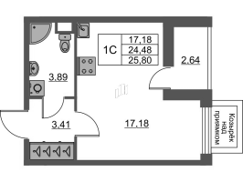 Студия № 73 Корп.: 3 Уч. 20 , Секция 1.2  в ЖК Город Звезд