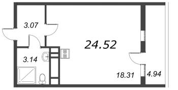 Студия № 495 Корп.: 3 Уч. 20 , Секция 1.3  в ЖК Город Звезд