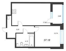 2 ккв (Евро) № 9 Корп.: 7 , Секция 1  в ЖК Город Звезд