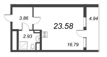 Студия № 582 Корп.: 3 Уч. 20 , Секция 2.1  в ЖК Город Звезд
