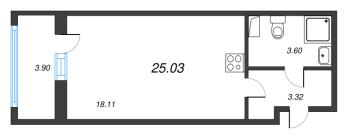 Студия № 399 Корп.: 6 , Секция 3  в ЖК Город Звезд