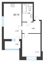 2 ккв (Евро) № 5 Корп.: 8 Уч. 13 , Секция 1  в ЖК Город Звезд