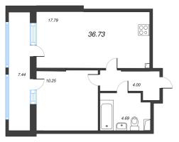 2 ккв (Евро) № 396 Корп.: 6 , Секция 3  в ЖК Город Звезд
