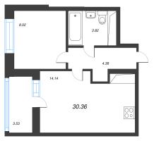 1 ккв № 428 Корп.: 13 , Секция 3  в ЖК Город Звезд