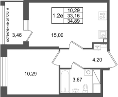 1 ккв № 549 Корп.: 16.2 , Секция 4  в ЖК Город Звезд