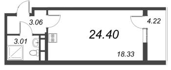 Студия № 536 Корп.: 3 Уч. 20 , Секция 2.1  в ЖК Город Звезд