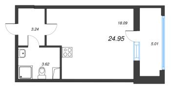 Студия № 431 Корп.: 8 Уч. 13 , Секция 3  в ЖК Город Звезд