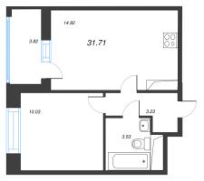 1 ккв № 632 Корп.: 8 Уч. 13 , Секция 3  в ЖК Город Звезд