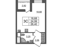 Студия № 490 Корп.: 12 , Секция 3  в ЖК Город Звезд