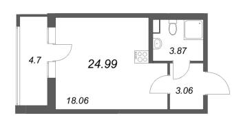 Студия № 244 Корп.: 5.2 Уч. 23 , Секция 2  в ЖК Город Звезд