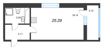 Студия № 105 Корп.: 7 , Секция 1  в ЖК Город Звезд