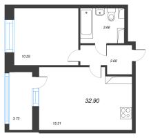 2 ккв (Евро) № 116 Корп.: 5.1 Уч. 23 , Секция 1  в ЖК Город Звезд