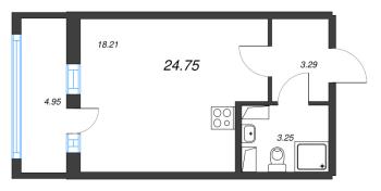 Студия № 320 Корп.: 1 Уч. 17 , Секция 1.2  в ЖК Город Звезд