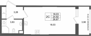 Студия № 113 Корп.: 13 , Секция 2  в ЖК Город Звезд